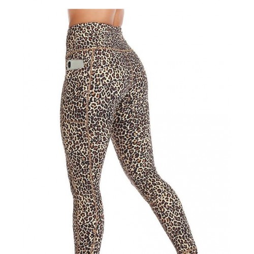 1362-yellow Leopard Women Yoga Leggings with Pockets High Waist Compression Workout Running Gym Print Pants 1362-yellow Leopard Women Yoga Leggings with Pockets High Waist Compression Workout Running Gym Print Pants