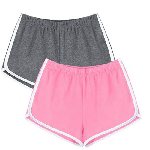 Dark Grey, Authentic Pink 2 Pack Cotton Sport Shorts Yoga Dance Short Pants Summer Athletic Shorts Dark Grey, Authentic Pink 2 Pack Cotton Sport Shorts Yoga Dance Short Pants Summer Athletic Shorts
