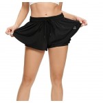 Black Women's Lithe Running Yoga Workout Gym Athletic Dress High Flex Push Up Shorts Black Women's Lithe Running Yoga Workout Gym Athletic Dress High Flex Push Up Shorts