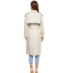 Women's Trench Coat, Double-breasted Rain Coat with Belt 100% Cotton